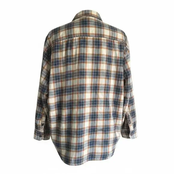 RedHead Brand Co. Flannel Shirt 4TG – Plaid Duck Logo, Brown/Blue - Picture 5 of 5